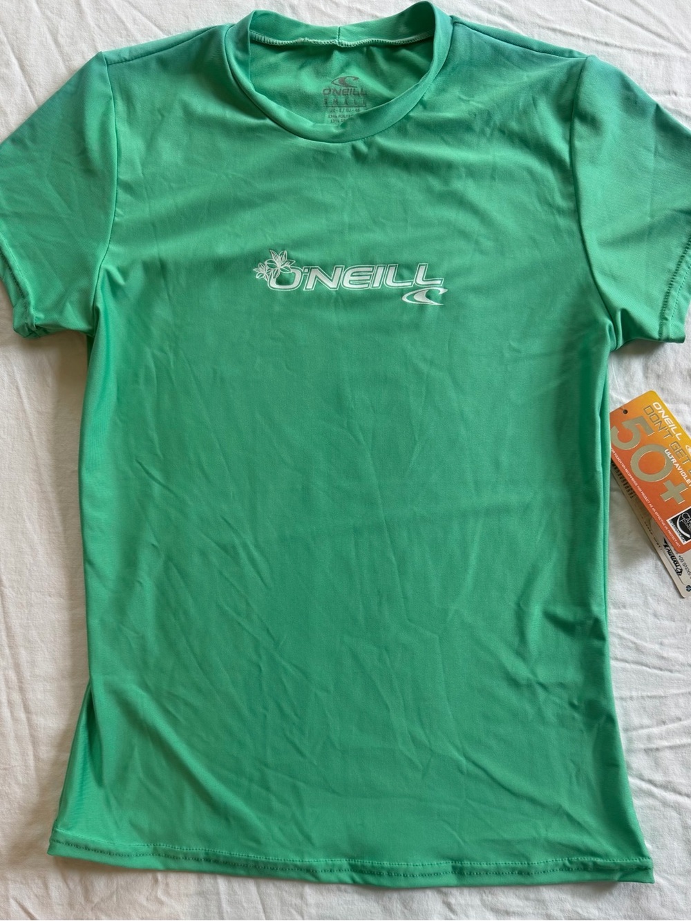 O'Neill Mint Green Women’s Short Sleeve Rash Guard